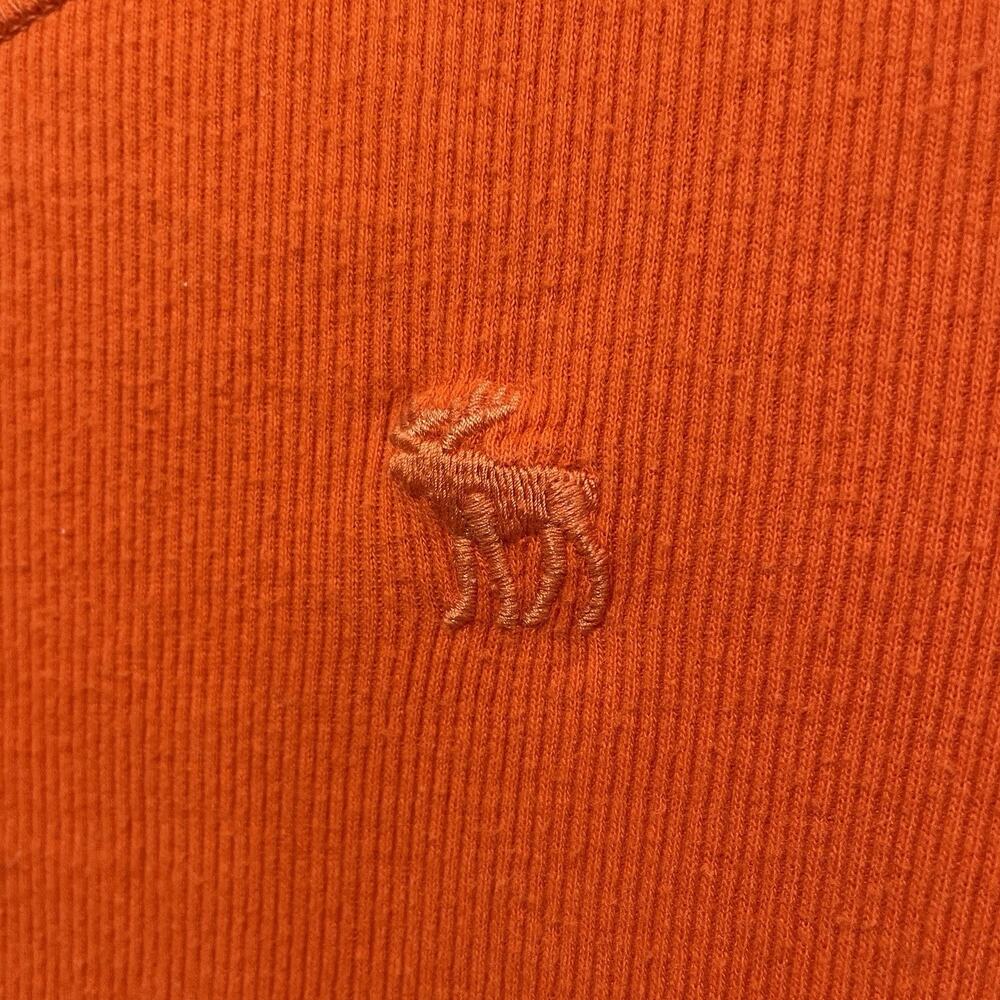 Y2K Abercrombie & Fitch Fitted Ribbed Top Medium Orange Tee Preppy Bella Elena - Picture 4 of 6